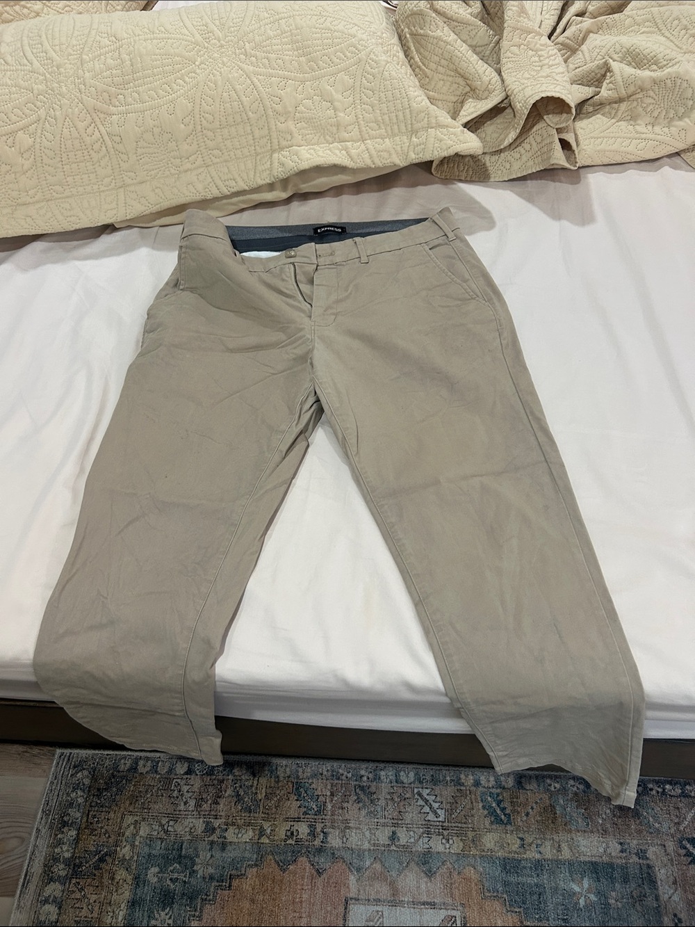 Express Men's Light Khaki Chino Pants